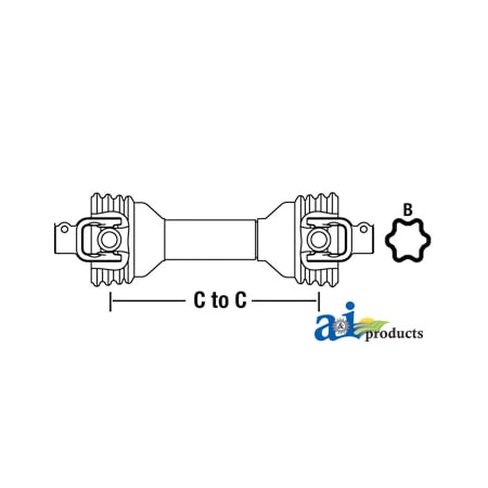 A & I Products Driveline, Complete With 1-3/4" 20 Spline End Yokes 58" x7.5" x7.5" A-W250012100303